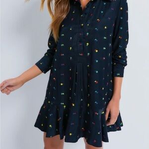 Tuckernuck Navy Embroidered Callahan Dress